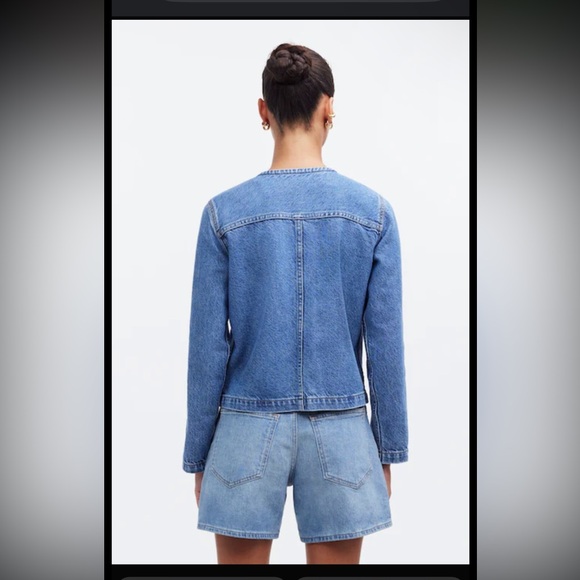 Madewell Denim Lady Jacket in Lakecourt Wash. - Picture 2 of 5